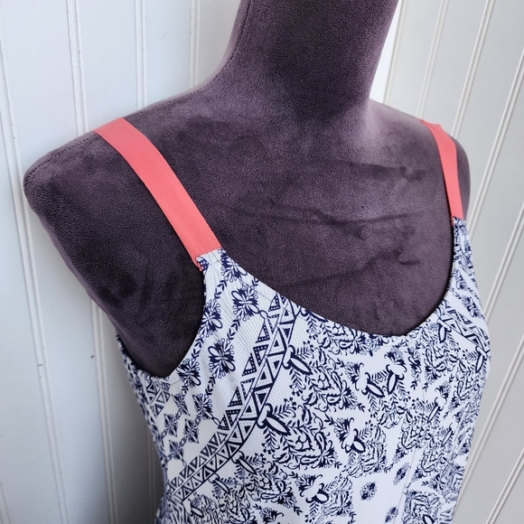 Apt 9 Intimates Paisley Geo Print Chemise Nightgown Lingerie Dress Navy Coral M - Picture 4 of 10